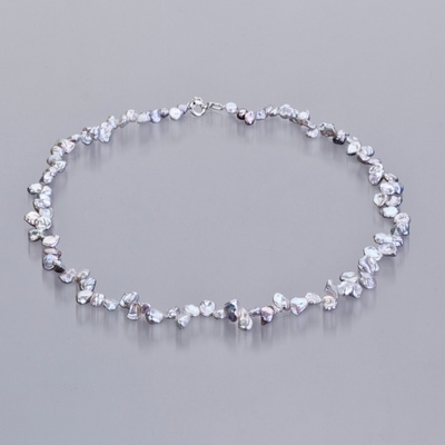 Ожерелье из бело-лилового жемчуга Кейши