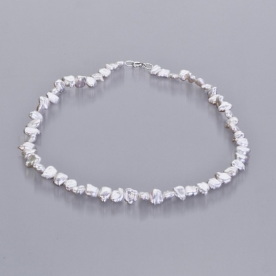 Ожерелье из жемчуга Кейши белого цвета