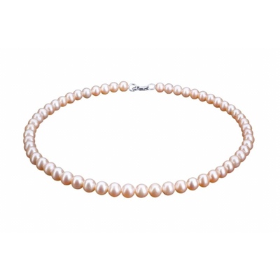 Ожерелье из круглого жемчуга персикового цвета 7-7,5мм АА